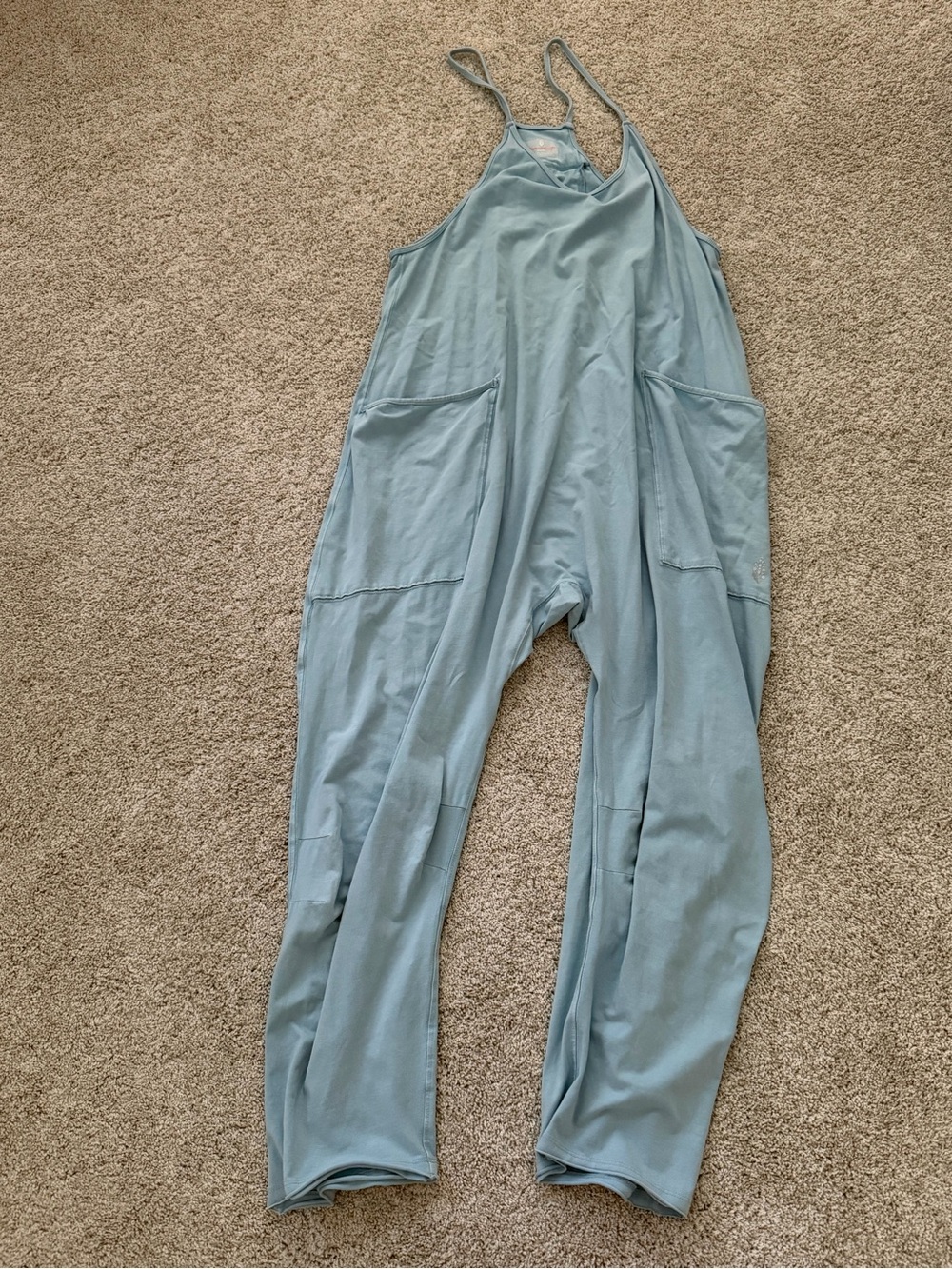 Free People Movement Lightweight Hot Shot Jumpsuit in Light Blue